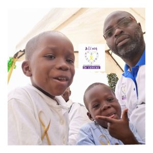 Célébration de la journée internationale du cancer de l’enfant – Les enfants ccompagnés par le Pdt de l’ONG Aline